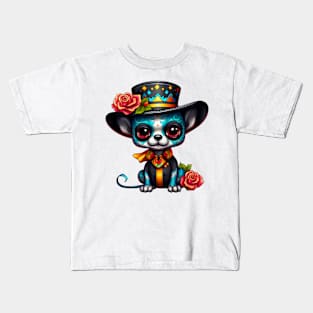 Dia de los Muertos Dog #11 Kids T-Shirt